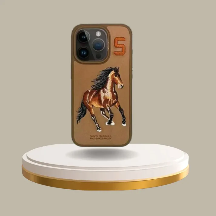 iPhone 14 Plus Boris Series Santa Barbara Polo Racquet Club leather Case - Brown
